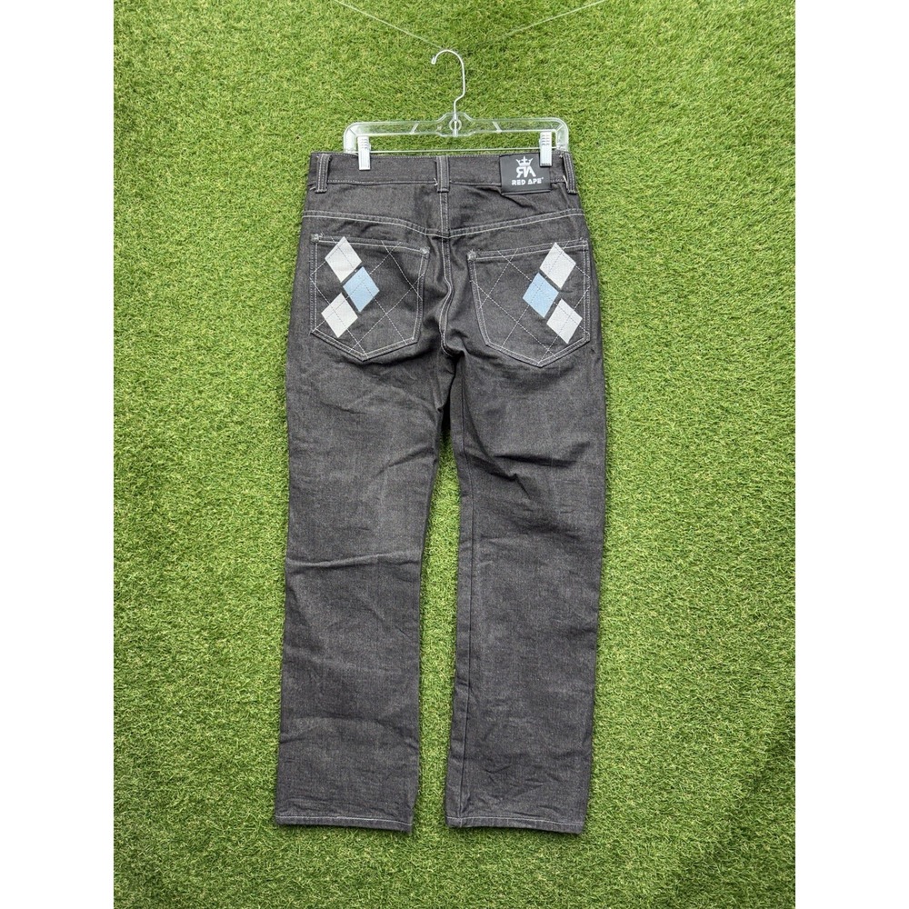 Baggy Red Ape Jeans Mens 36x33 Relaxed Fit Loose Embroidered Grunge Y2K 2000s